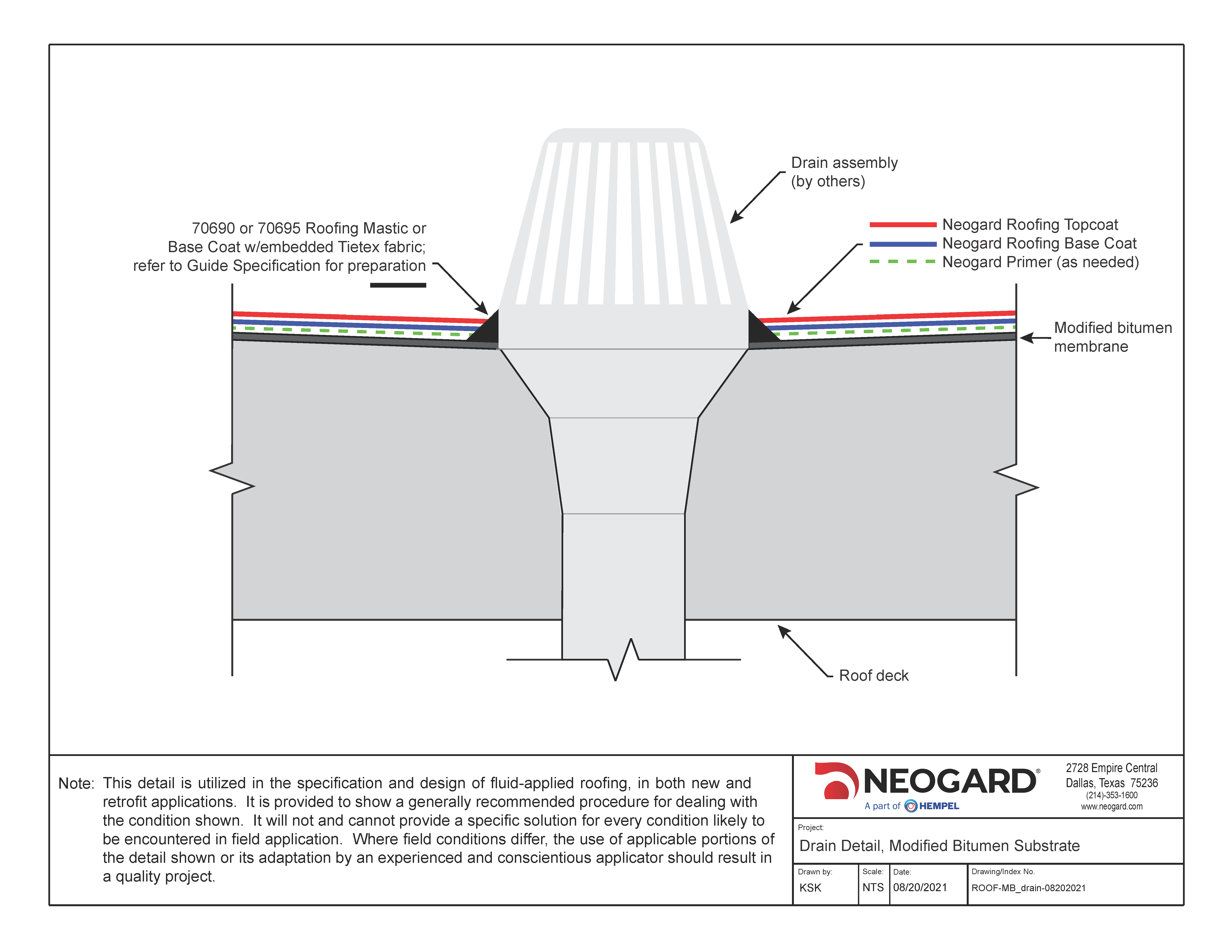 Modified Bitumen Drain