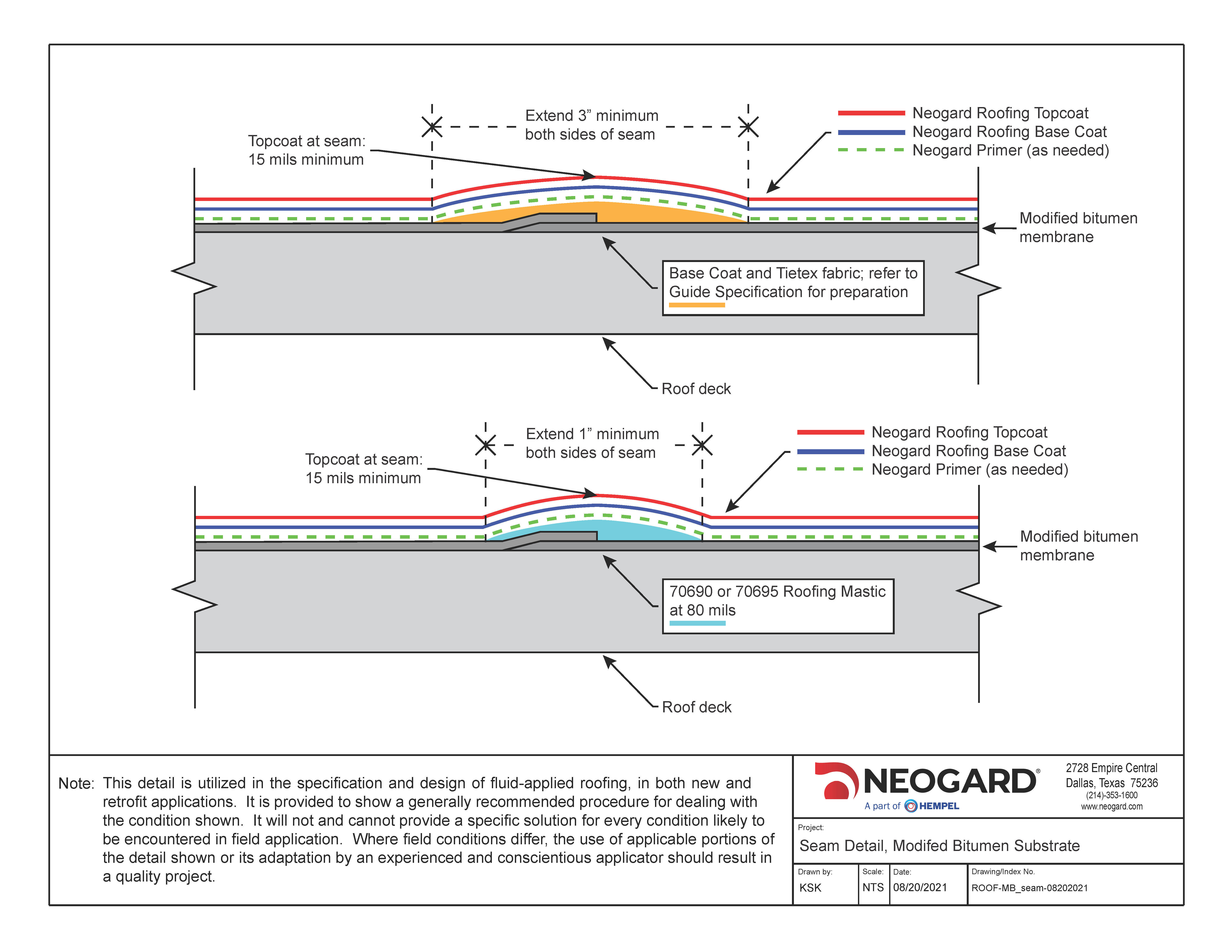 Modified Bitumen Seam Treatment