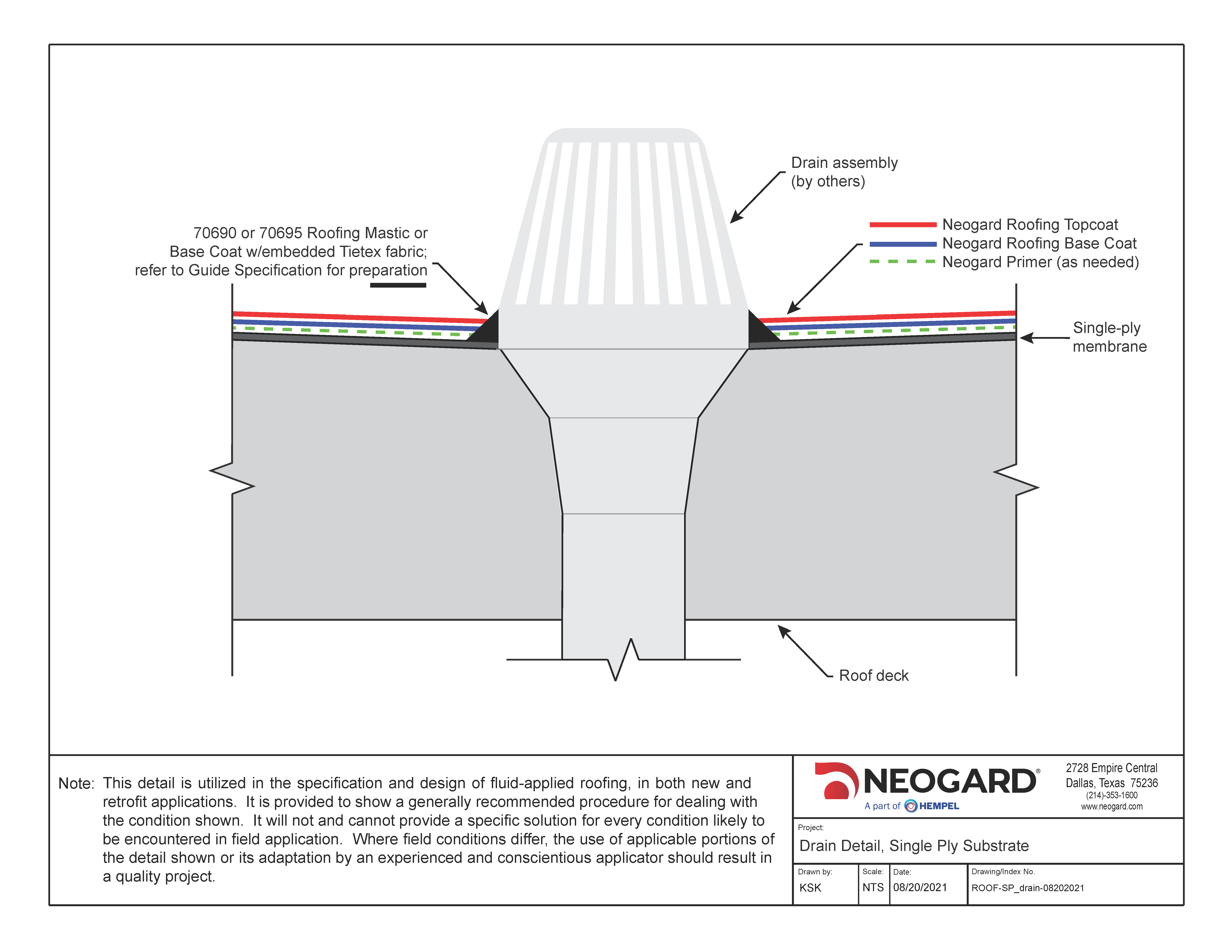 Single Ply Drain